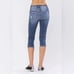 NWT Judy Blue Mid-Rise Medium Wash Destroyed Skinny Capri Jeans Size 5
