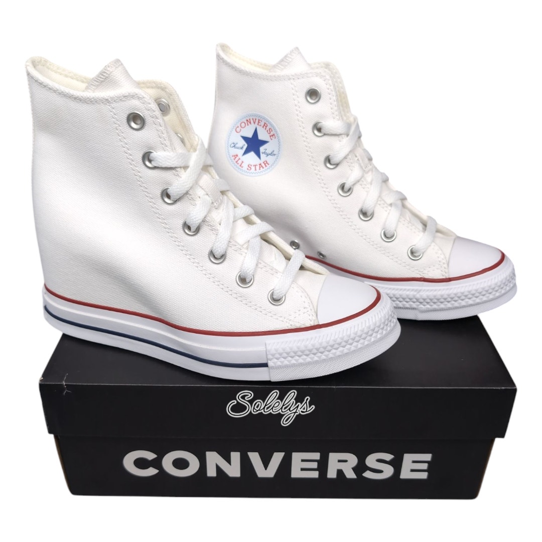 Converse Chuck Taylor All Star Hidden Wedge Platform White Sneaker 7.5 NEW
