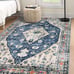 Boho Tribal Area Rug- Blue 5x7 Large Rug