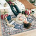 Boho Tribal Area Rug- Blue 5x7 Large Rug