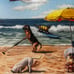 Busy Dog days at the beach… canvas art print wall decor