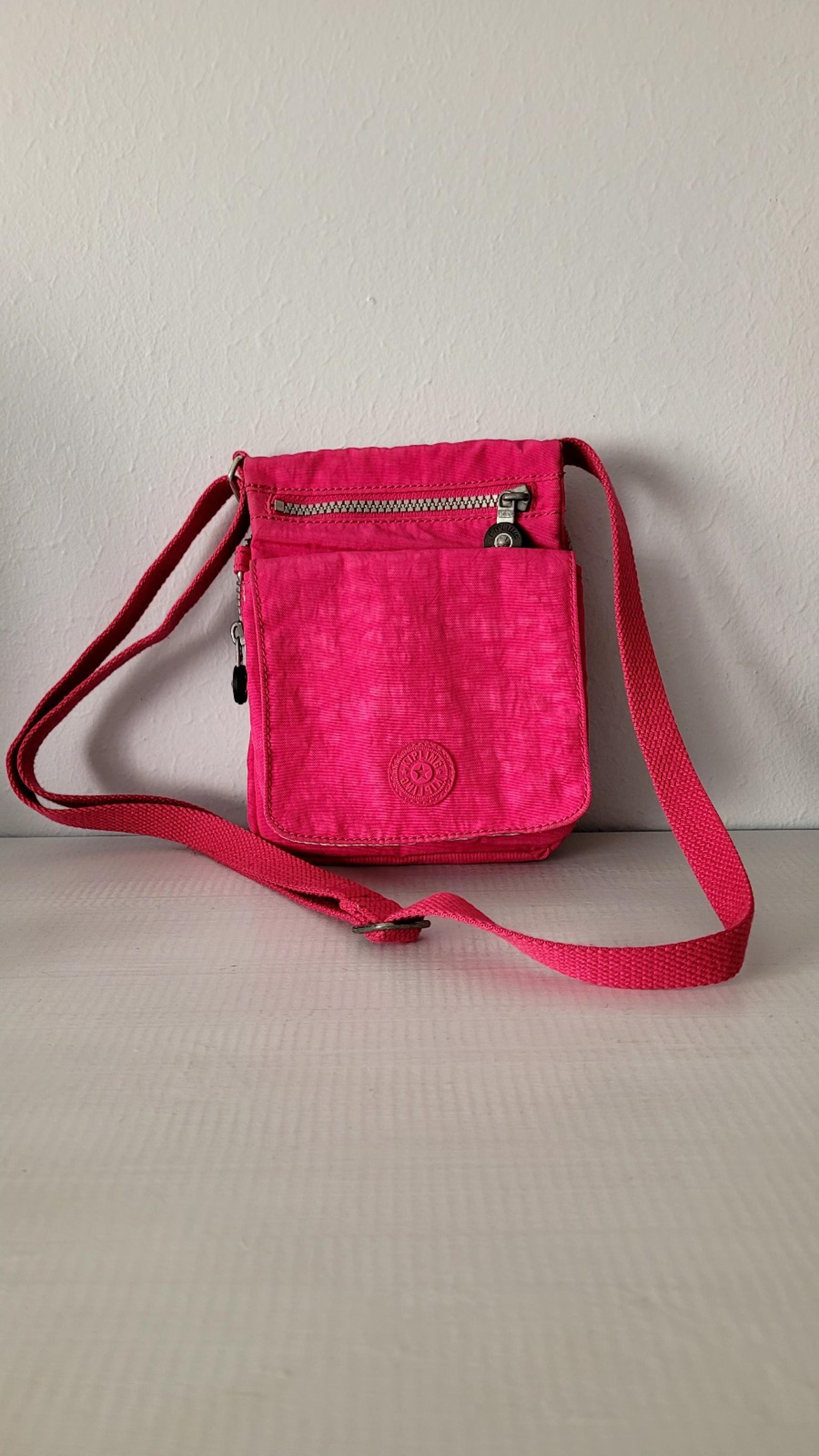 KIPLING Marsha Hot Pink Nylon Small Crossbody Organizer