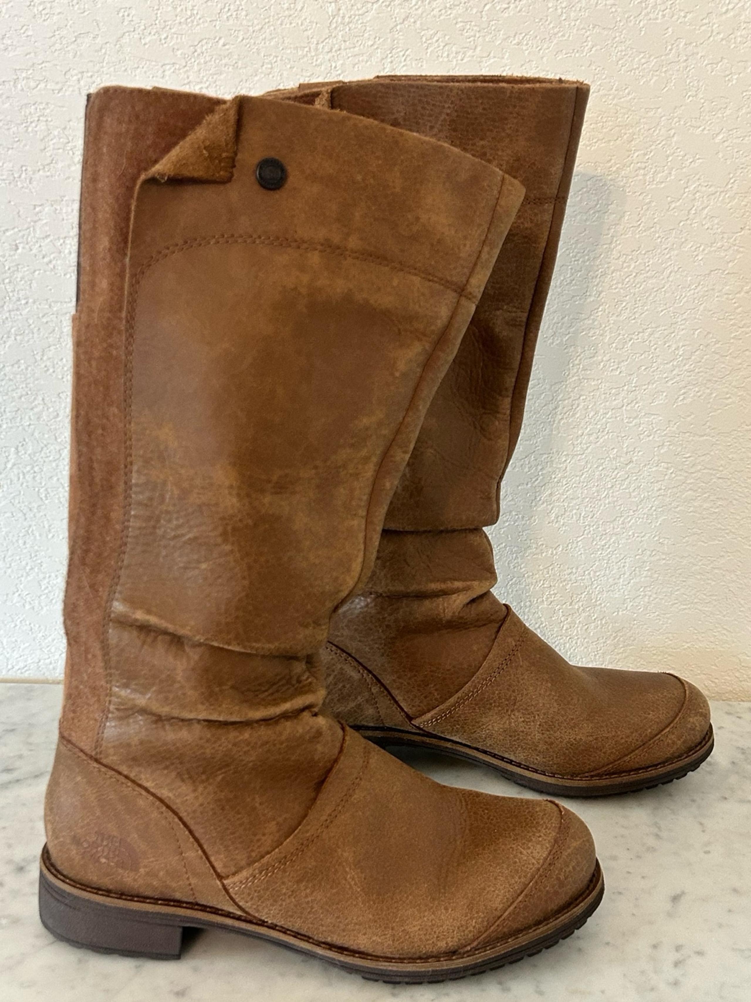 New Women’s THE NORTH FACE BRIDGETON TALL BOOT size 6.5/37.5 Brown retail 191.00