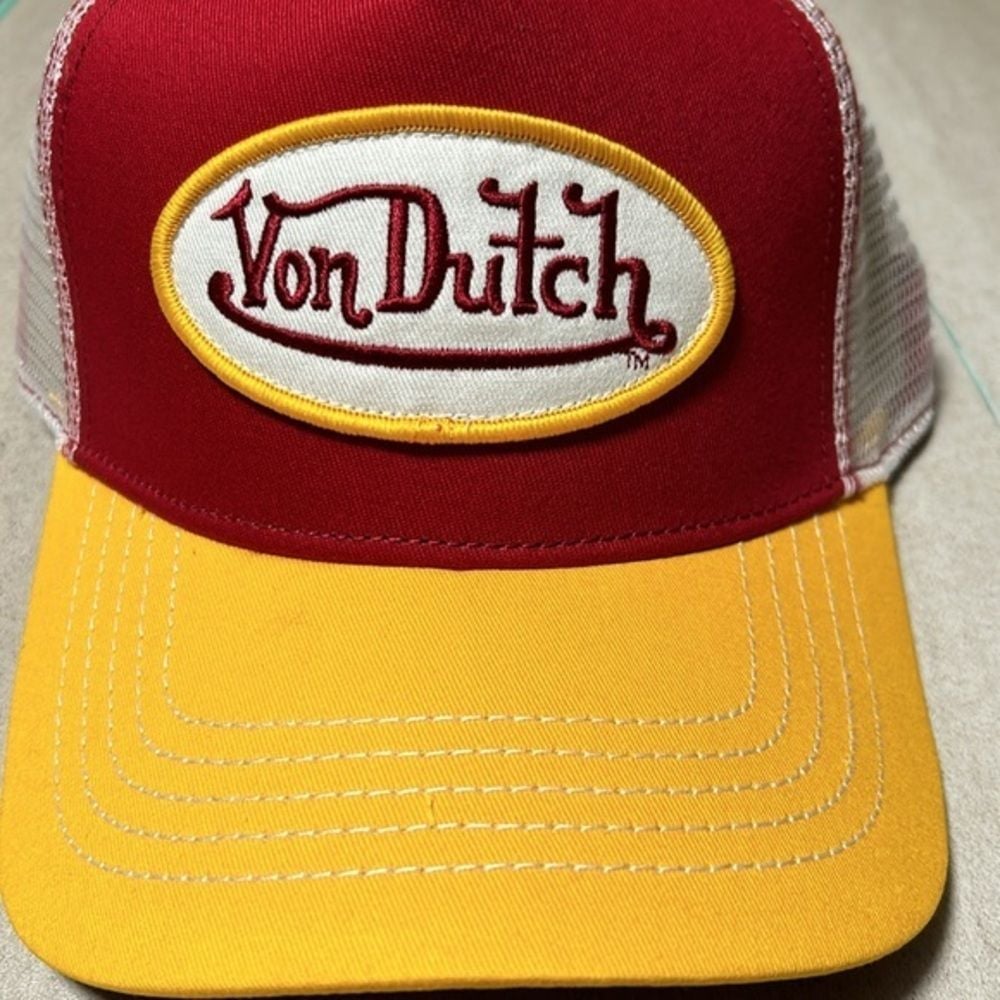 Von Dutch Trucker Hat Red and Gold New