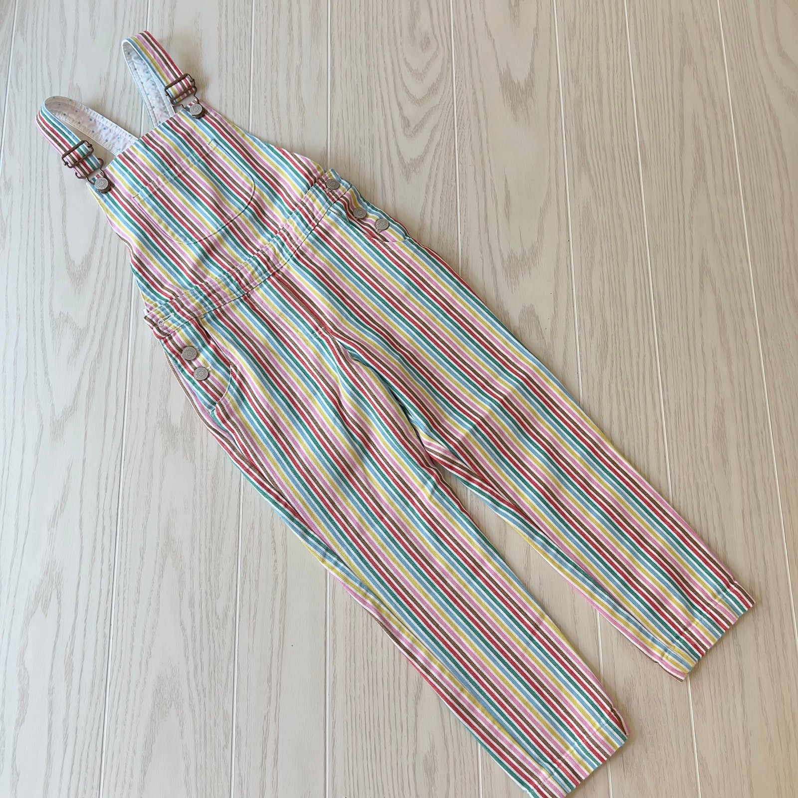 EUC Mini Boden striped overalls 6/7