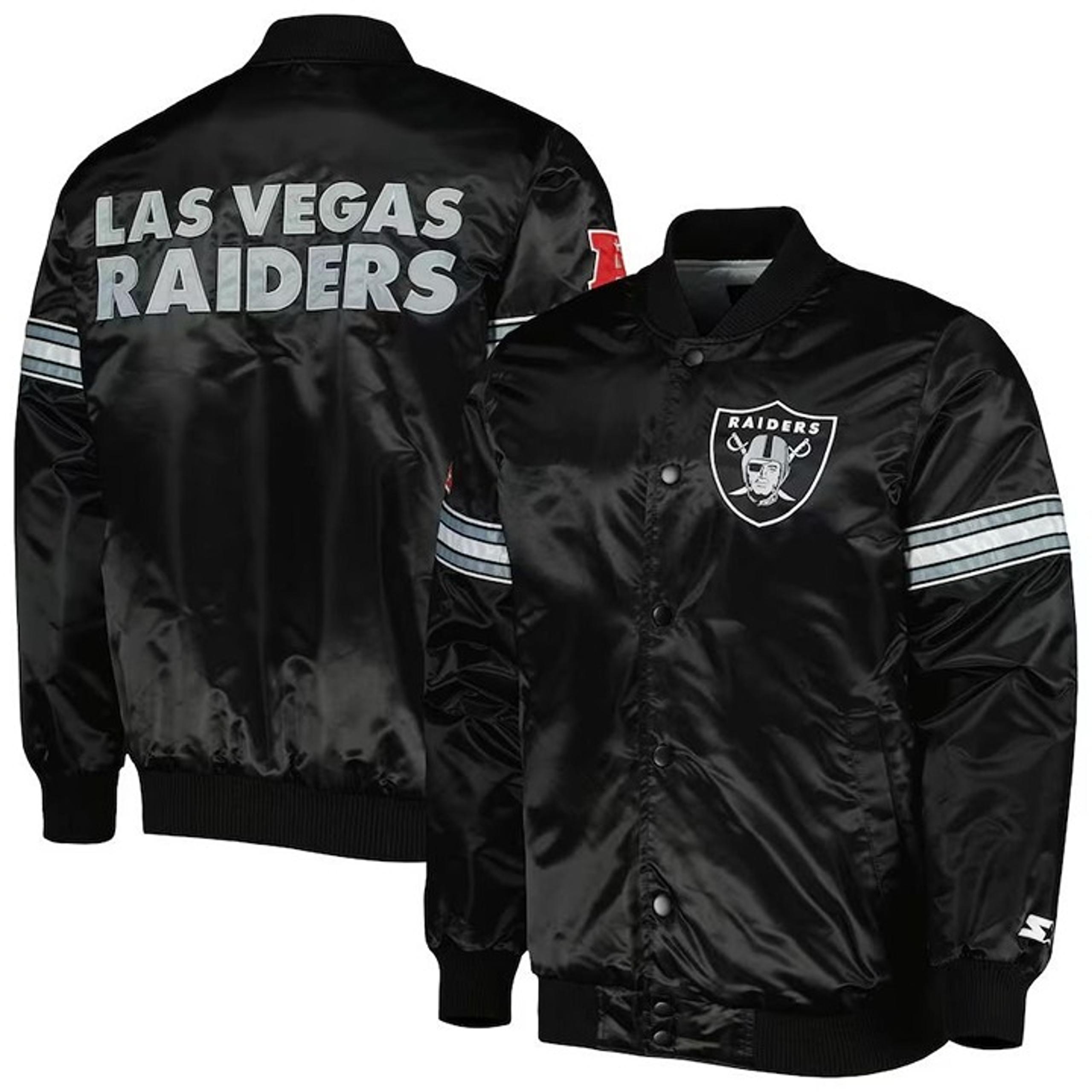 Starter Las Vegas Raiders NFL Men's Satin Varsity Bomber Jacket Size XL