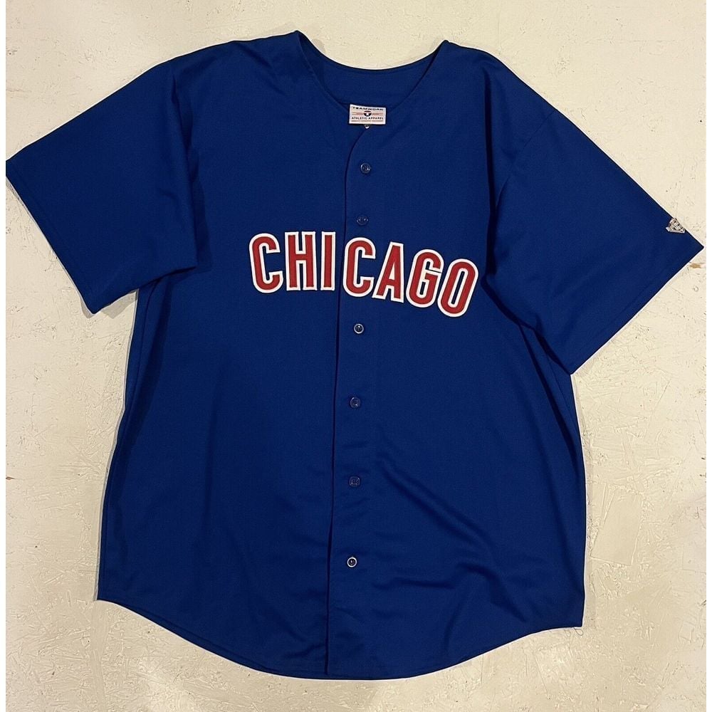 Vintage Chicago Cubs Sapporo Jersey MLB Baseball Blue Mens 2XL Button Up