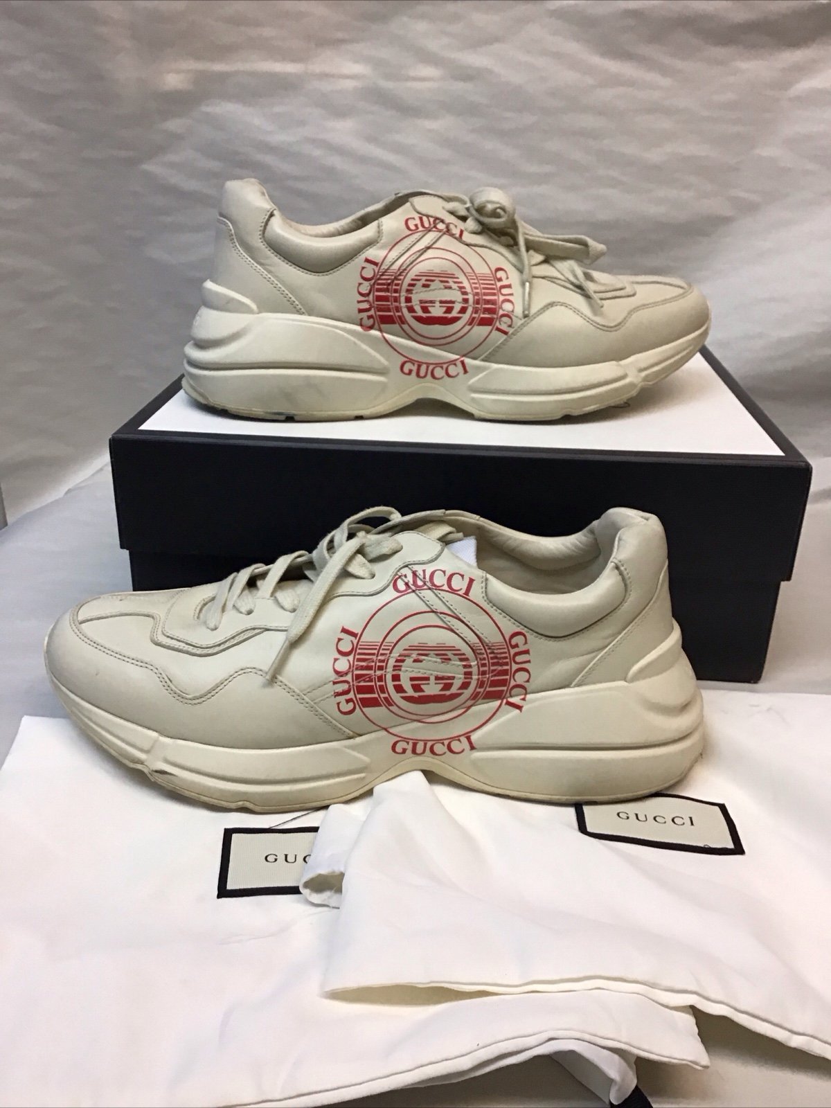 Gucci Rhyton Interlocking Disk print Leather Sneakers SZ 11 - *READ*