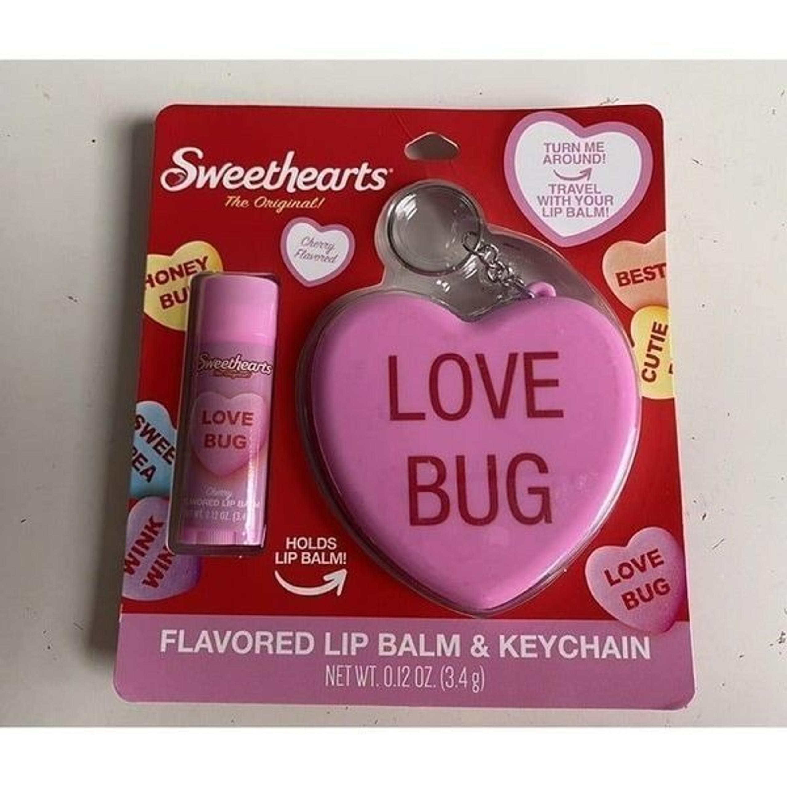 Taste Beauty Sweethearts Cherry Flavored Lip Balm & Keychain Valentines NEW