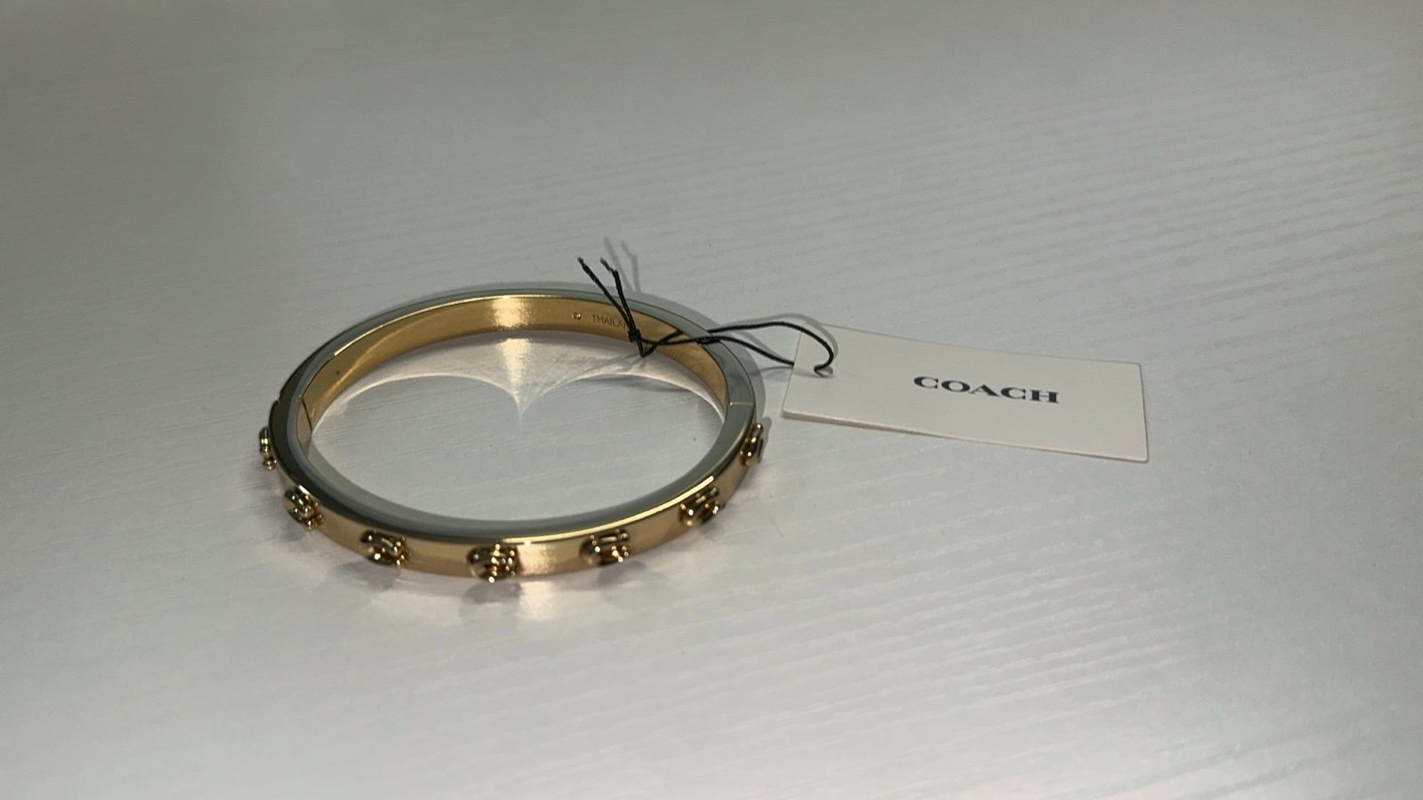 Coach Women's Pegged C Logo Hinged Bangle Bracelet