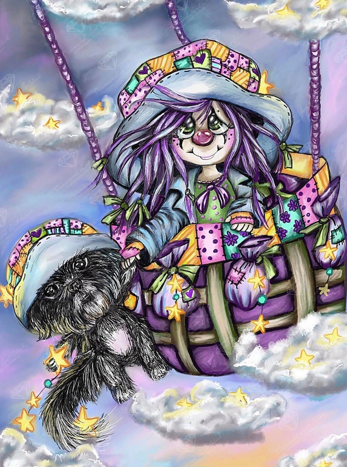 **RARE** Diamond Art Club ZOZO THE HOBO AND ZOEY COLLECTING STARS