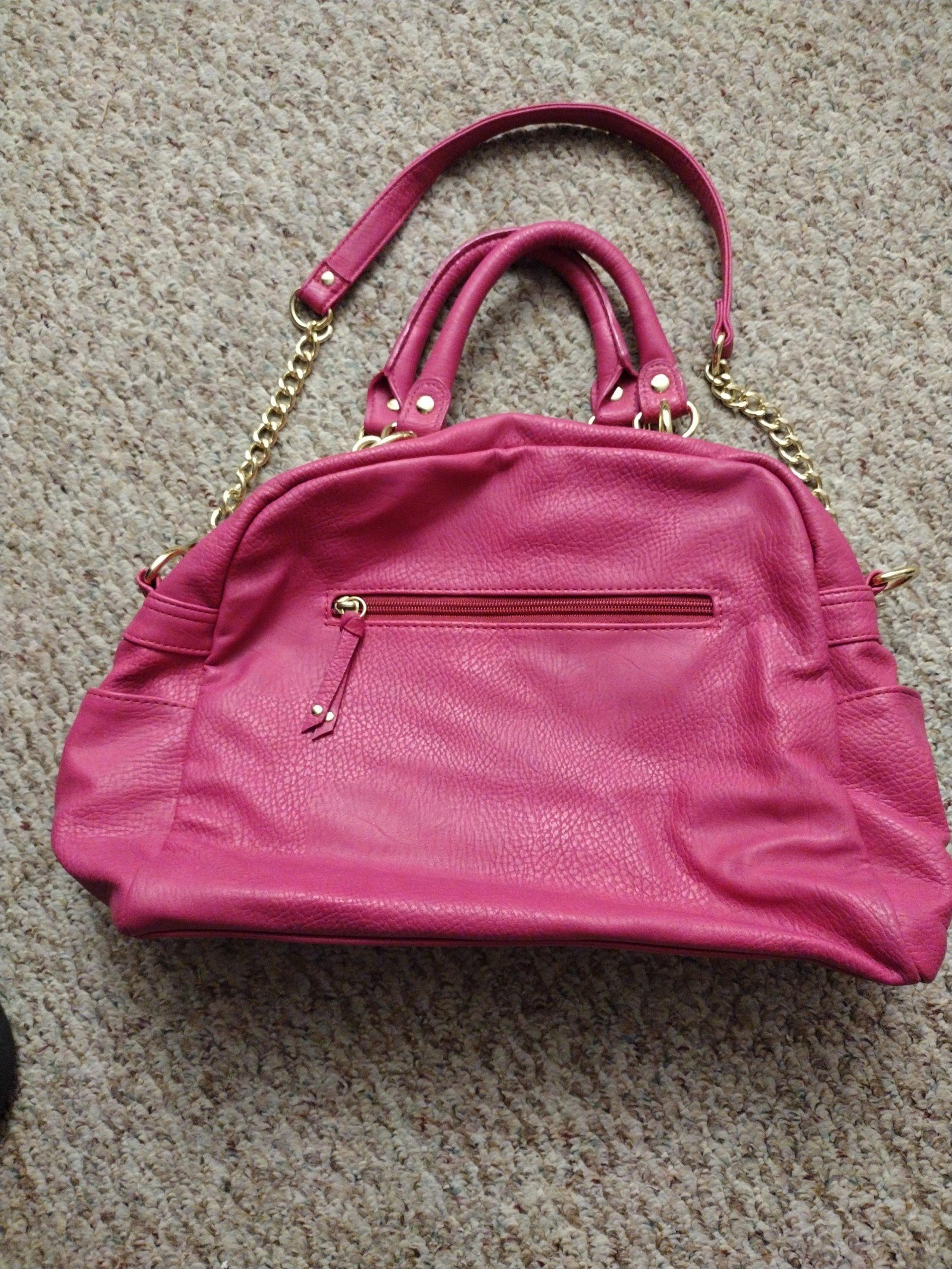 Olivia & Joy Large Shoulder Bag Handbag Purse Satchel Hot Pink