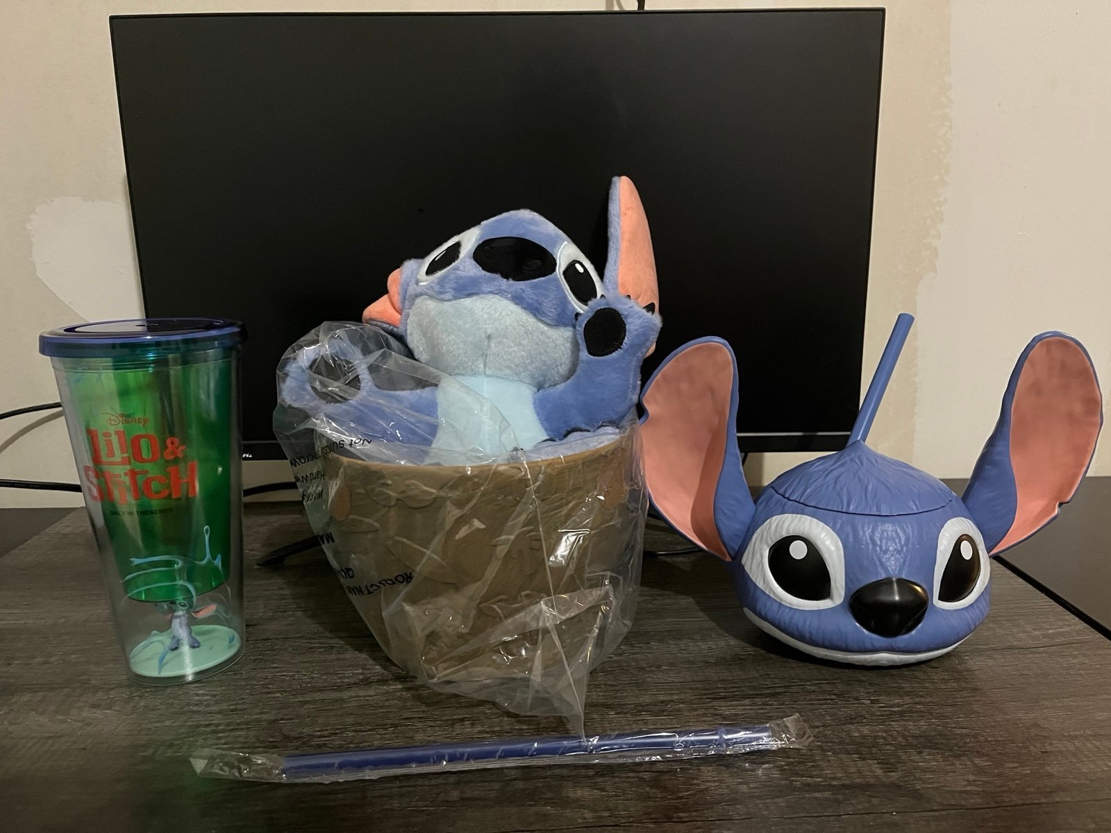 Disney Lilo & Stitch Cinemark Popcorn Bucket, Sipper Cup, & Tumbler SET OF 3 NEW