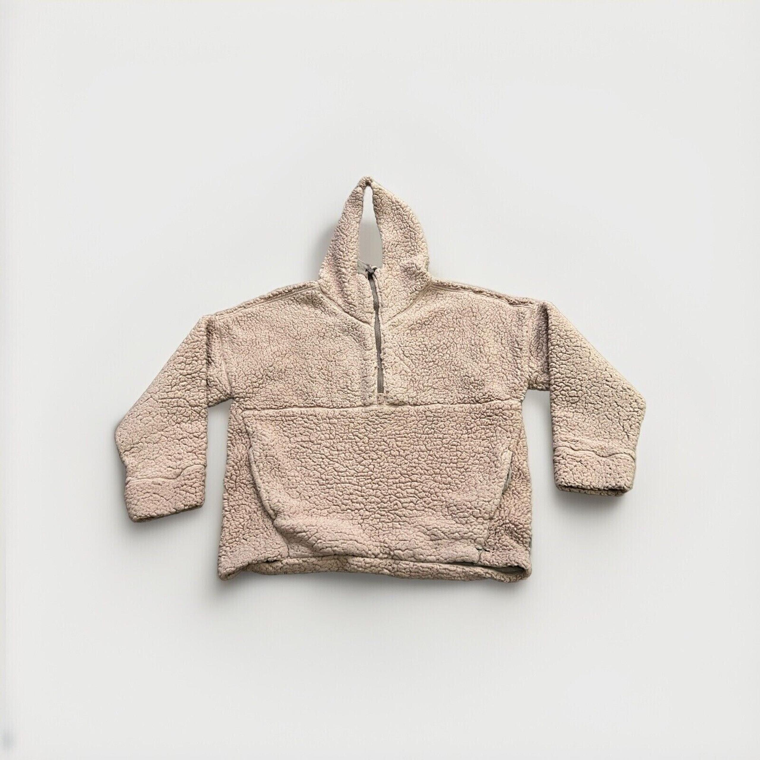prAna Womens Permafrost Outdoor Hooded Half Zip Sherpa Fleece Jacket Size L