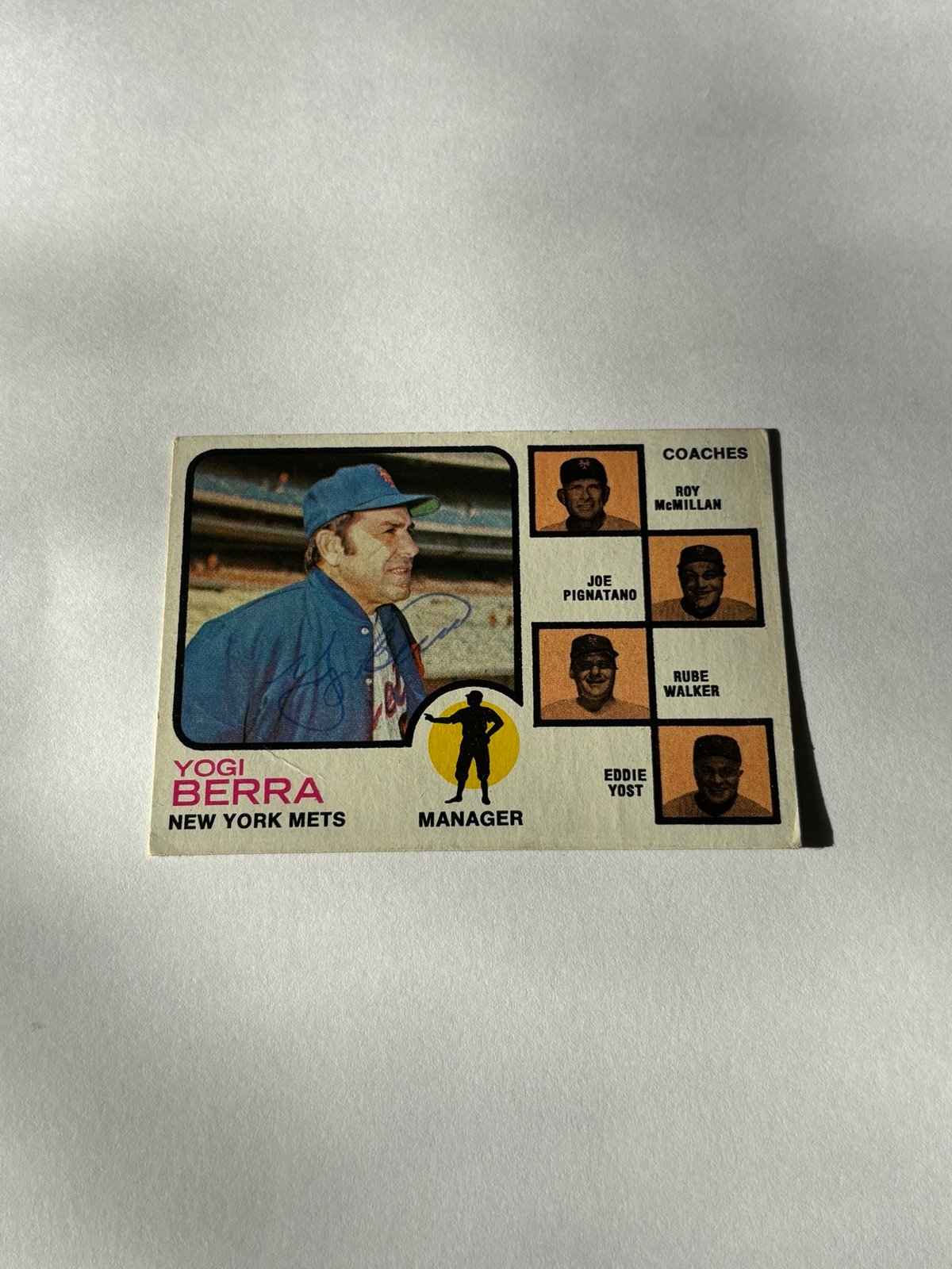 1973 Topps - Yogi Berra, Roy McMillan, Eddie Yost #257 Brown Background