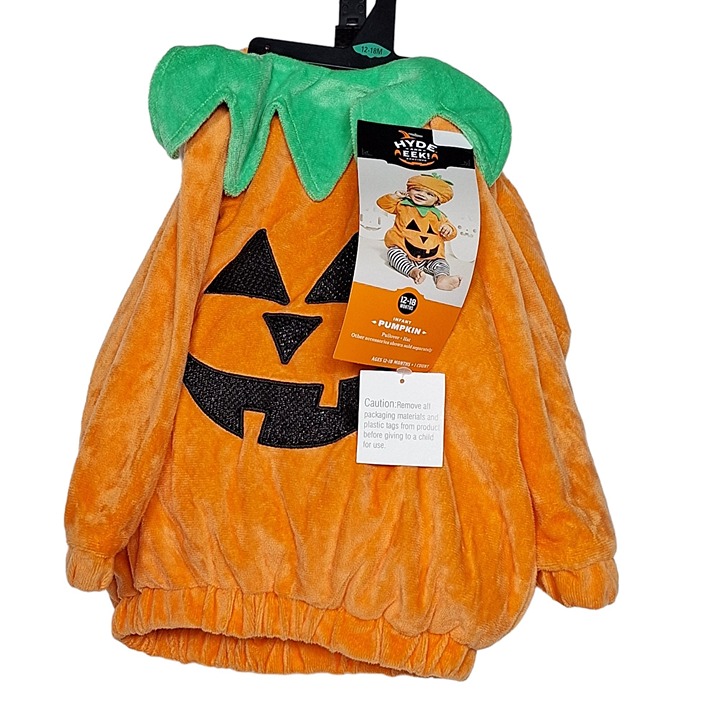 Hyde And Eek Pumpkin Halloween Infant Costume Size 12-18 Months