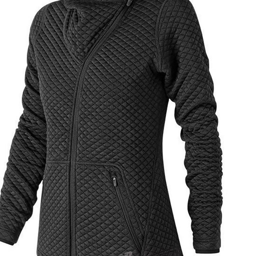 NEW BALANCE Asymmetrical Heatloft Quilted Jacket Black Large
