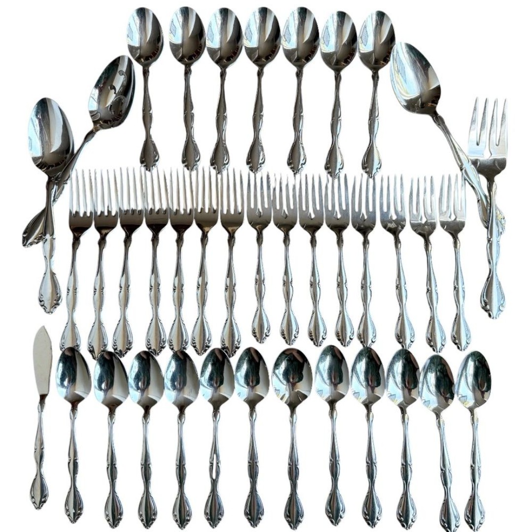 Oneida Community Contata stainless flatware set LOT 39 forks spoons utensils