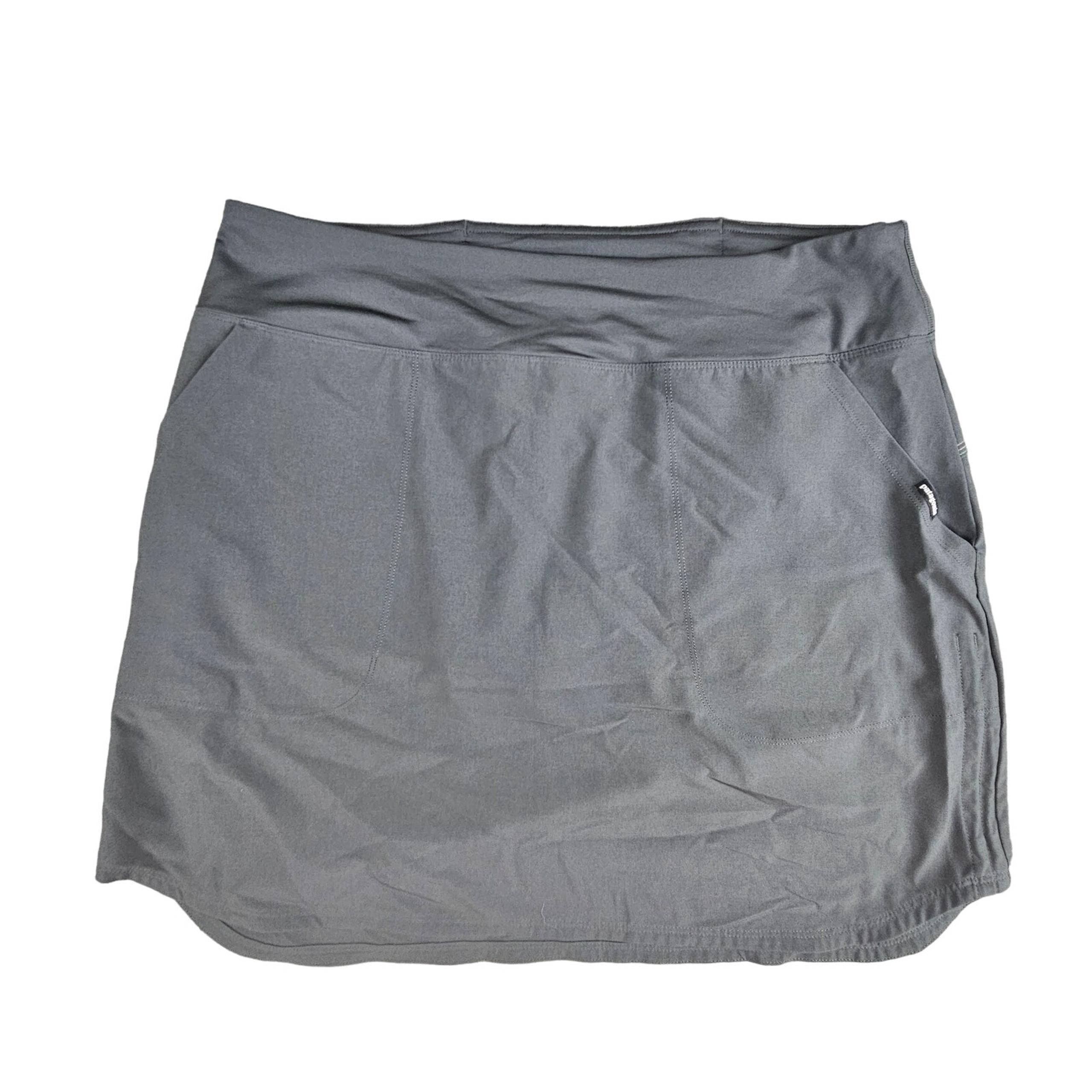 Patagonia Womens Mini Skirt Pull-On Skort Tech Golf Tennis Activewear Gray Large