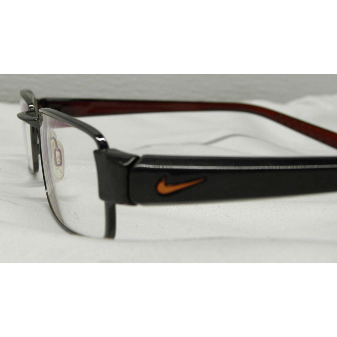 Nike 8061 051 Black Red Eyeglasses Rectangle Frames 50-18 145 Designer Men Women