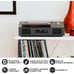 Black Record Player Bluetooth with Stereo Speakers Belt-Driven