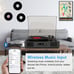 Black Record Player Bluetooth with Stereo Speakers Belt-Driven
