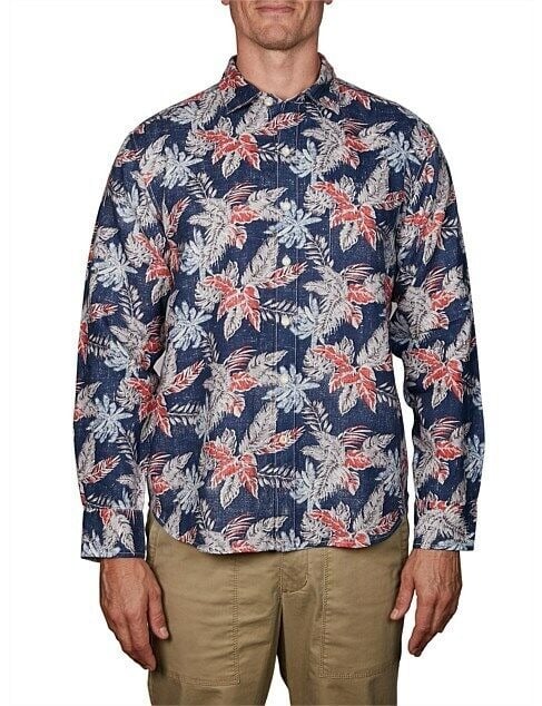 Tommy Bahama Men's Medium Linen Shirt - Tropical Floral Print