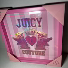 Juicy Couture Scottie Dogs Frame / Wall Art Decor 14” X 14”