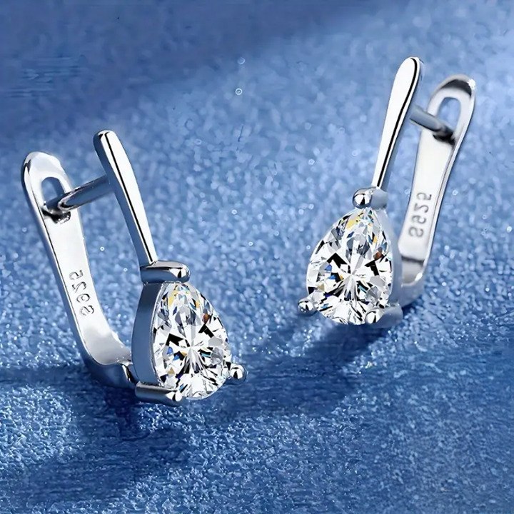 925 Sterling Silver Womens Hanging Drop 2ct Diamond Earrings Ladies New Jewelry