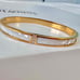 Gold Plated bangle Bracelet Mother Of Pearl Crystals stainless steel jewelry NEW
