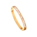 Gold Plated bangle Bracelet Mother Of Pearl Crystals stainless steel jewelry NEW