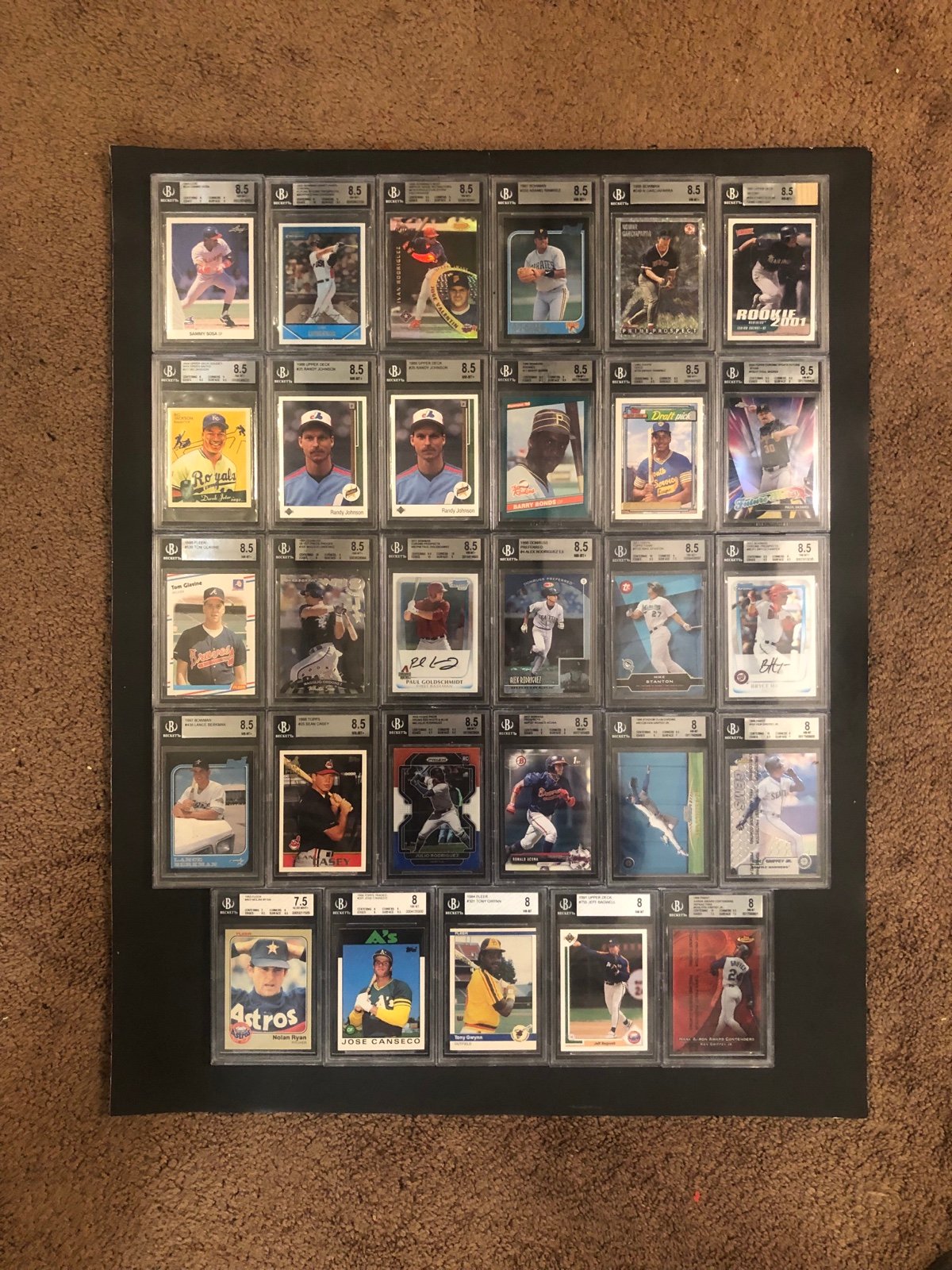 MLB Card Lot Ken Griffey Jr. BGS 8.5 Barry Bonds Randy Johnson near mint