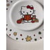 Set Of 2 Hello Kitty Harvest Fall SALAD DESSERT PLATE Autumn Leaves Ceramic NEW