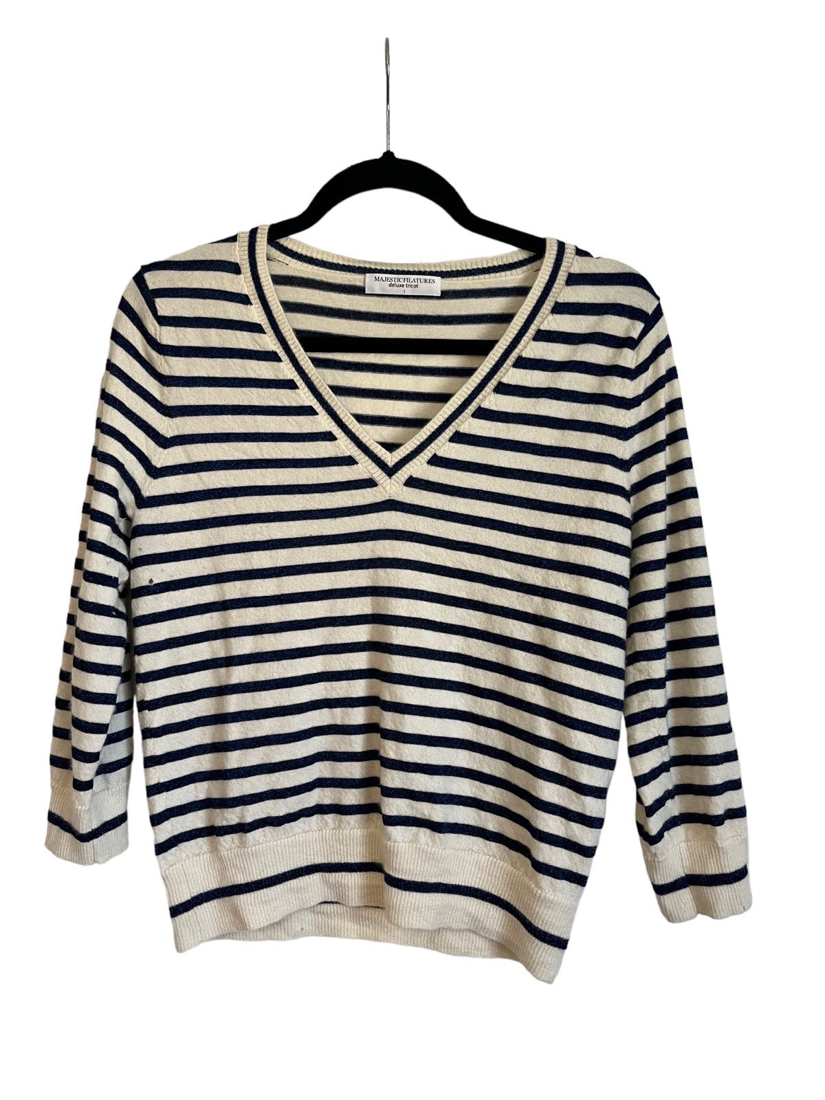Majestic Filatures Deluxe Tricot Cashmere Metallic Sweater