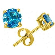 14K YELLOW GOLD 4MM 0.50CT EARRINGS