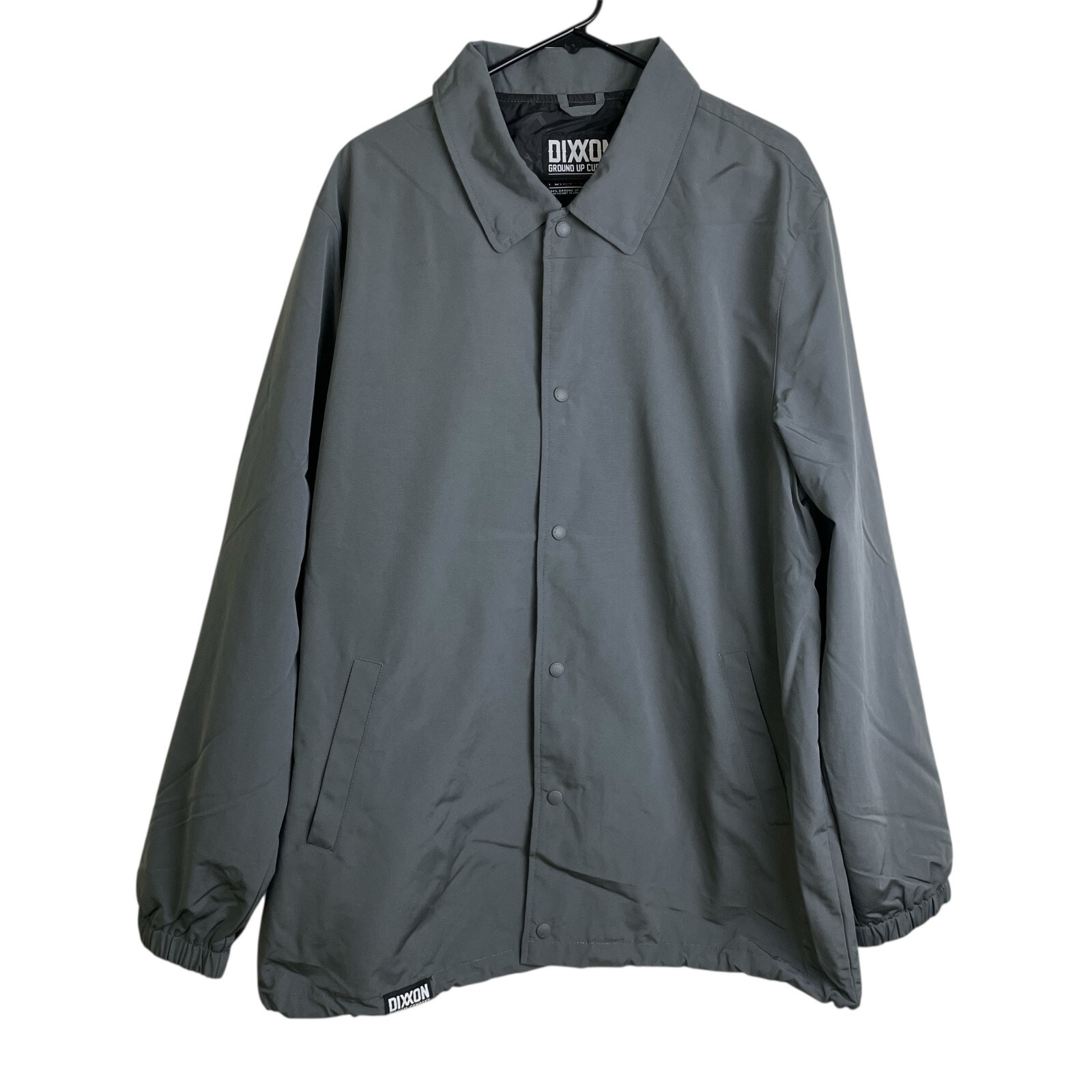 Dixxon Ground Up Customs Windbreaker Jacket Gray Snap Front Workwear Mens XL