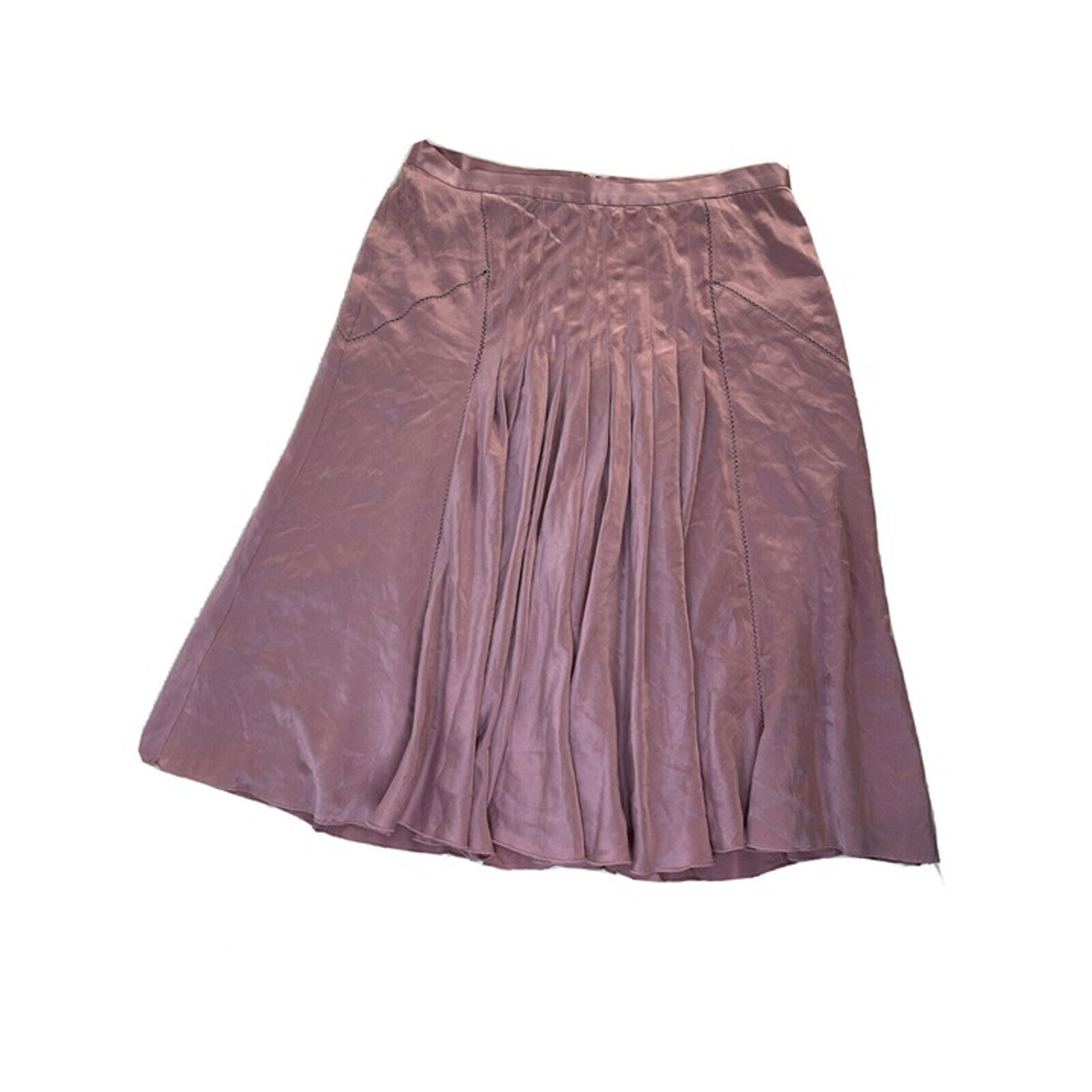 Ted Baker London Womens 2 Pink Satin Pleated A Line Knee Skirt Barbiecore