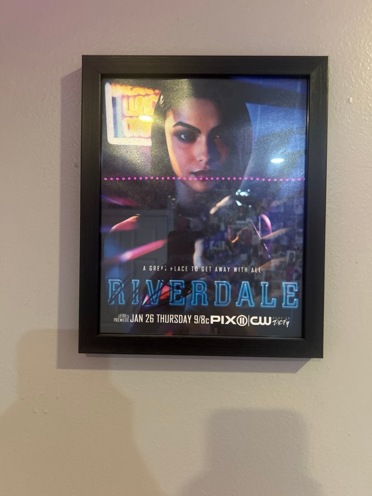 Signed Camila Mendes aka Veronica from riverdale poster WITH FRAME