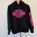 VINTAGE Harley Davidson Women's Black and Pink Sweatshirt Size S Long Sleeve Y2K