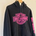 VINTAGE Harley Davidson Women's Black and Pink Sweatshirt Size S Long Sleeve Y2K