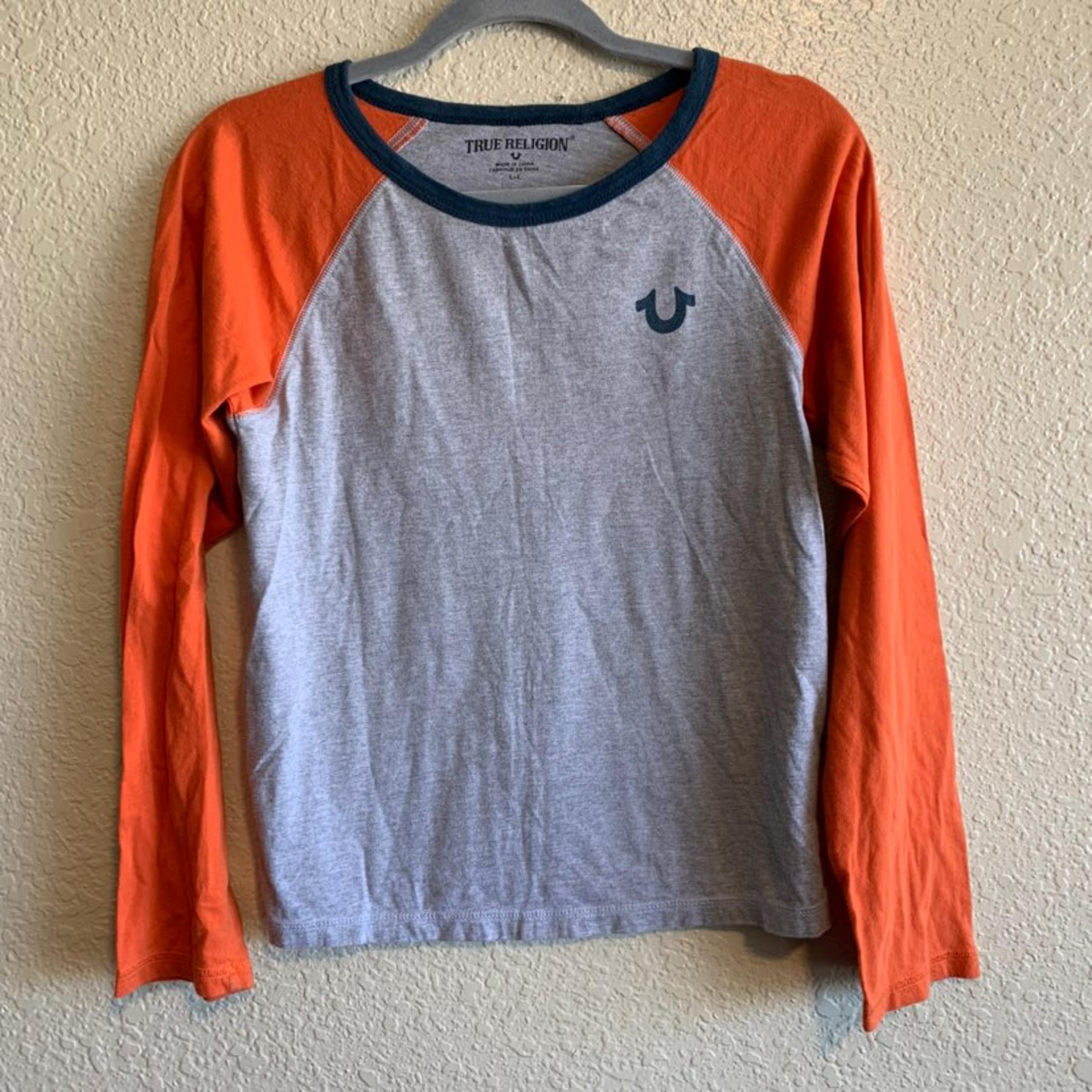 Grey end orange True Religion shirt