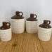 Vintage MCM 1950's CeramicJug Canister Set Brown Made in USA