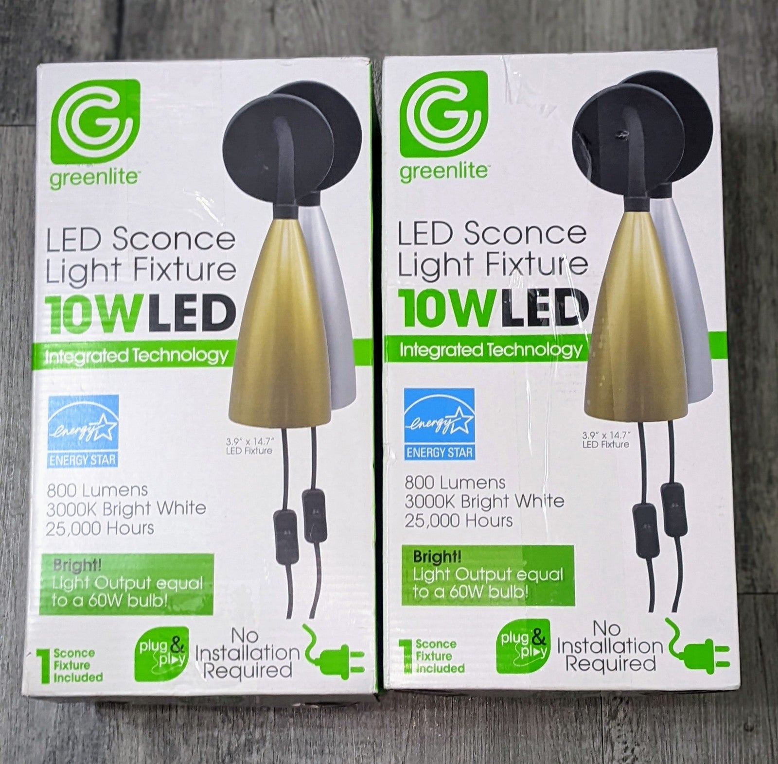 Greenlite LED Sconce Light Fixtures Lot of 2