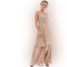 ASOS Formal Feminine Maxi Bandeau Soft Blush Dress With Layered Skirt Size 8