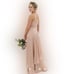 ASOS Formal Feminine Maxi Bandeau Soft Blush Dress With Layered Skirt Size 8