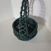 Vintage 11.5 Dark Green Wicker Basket with Handle for Storage & Decoration