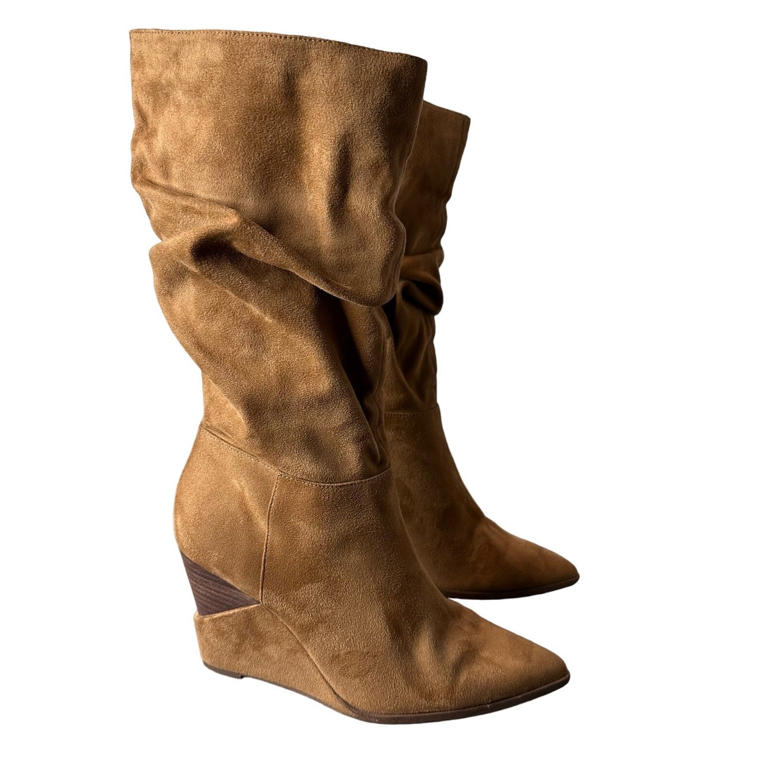 Jessica Simpson Helveta 2 Cognac wedge mid calf slouchy boots