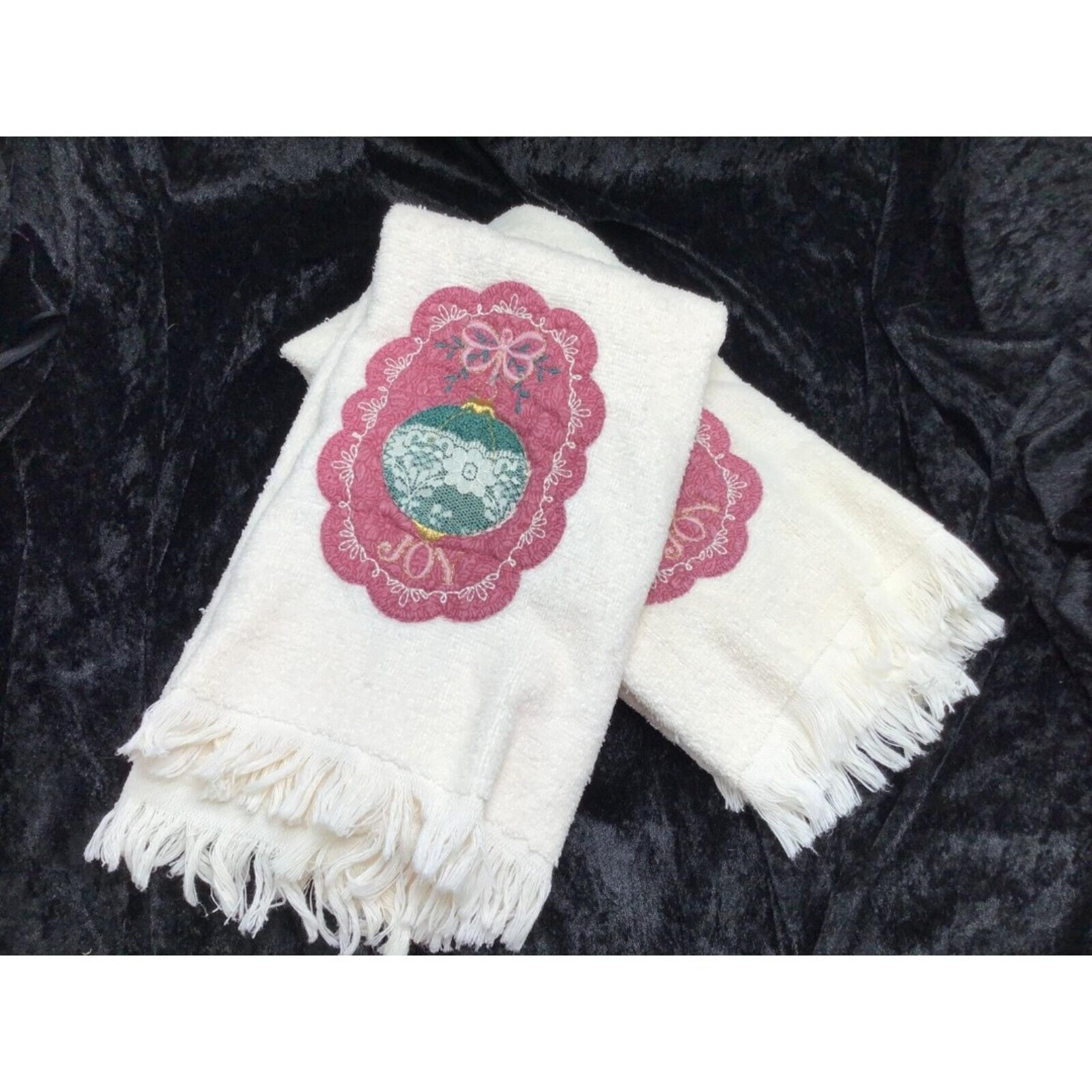 Cannon Terry Hand Towel Christmas Holiday Guest Bath Vintage