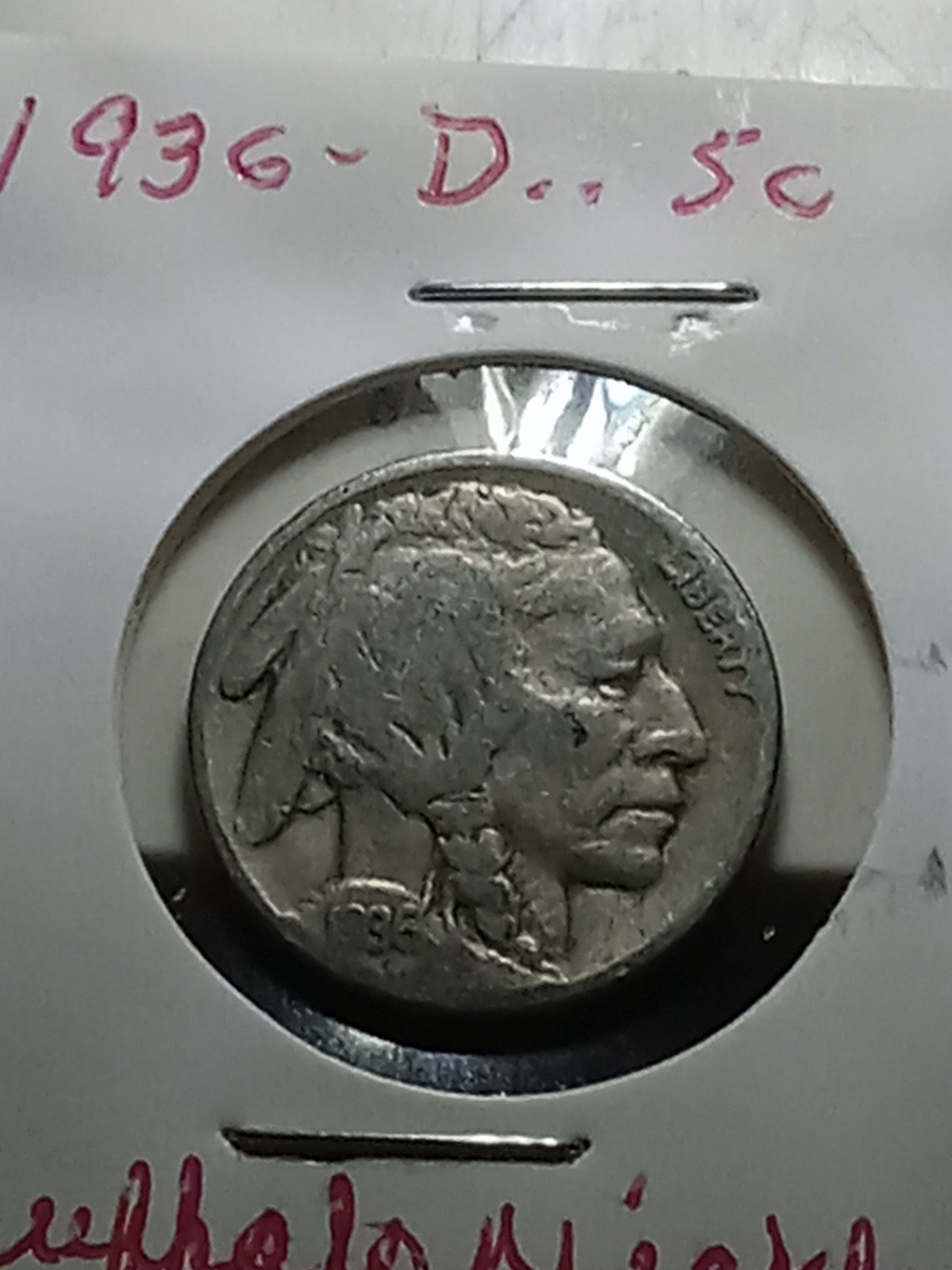 Buffalo Nickel 1936 D 5c