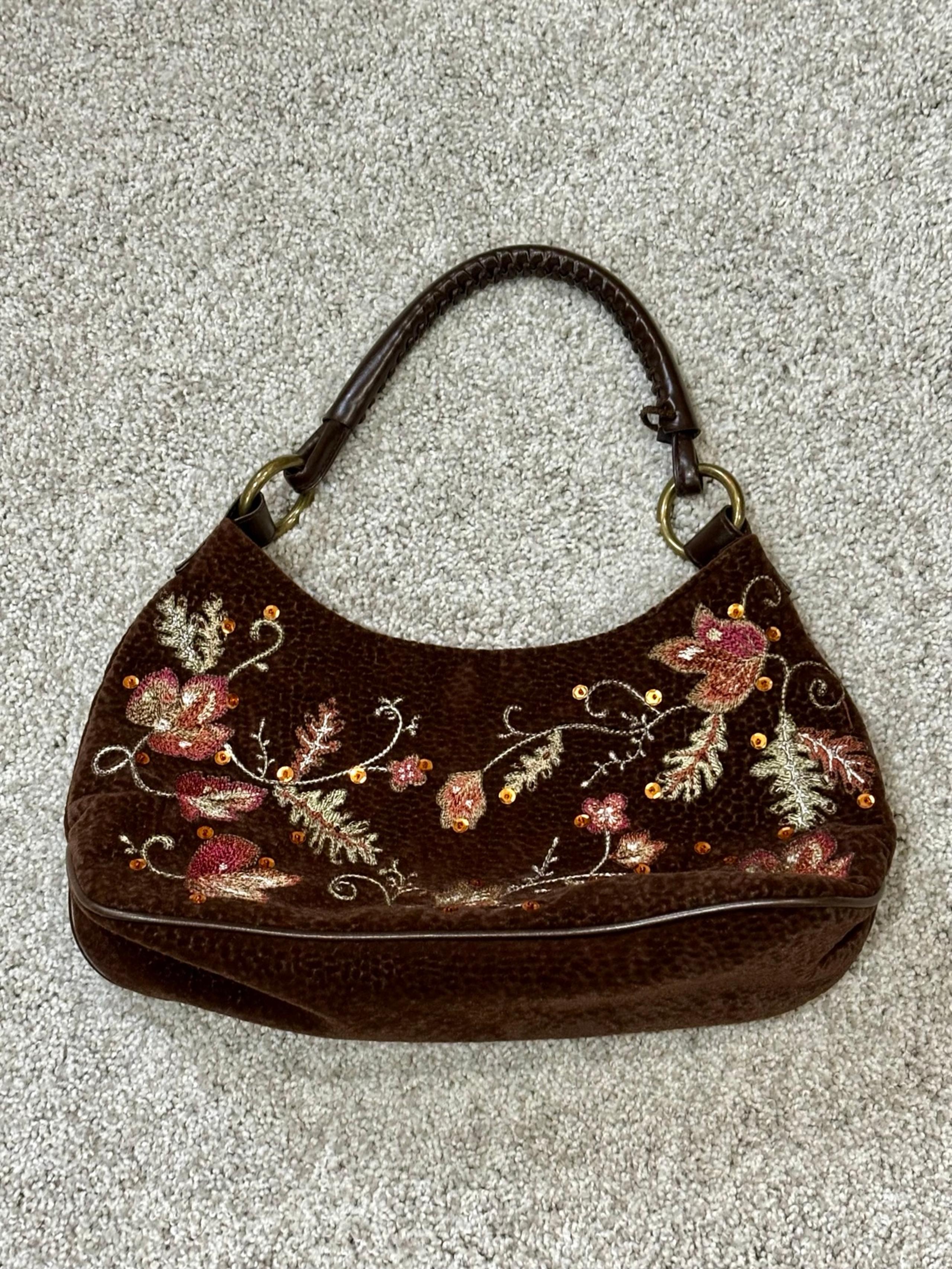 Vintage Bath Body Works Embroidered Handbag Purse